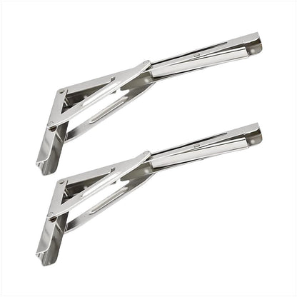 Marine City 304 Stainless Steel Folding Shelf Bracket – 12” Long Arm, Heavy Duty Marine City Hardware