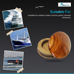 MARINE CITY Genuine Teak Center Cap – 2-3/4” Durable Wood Steering Wheel