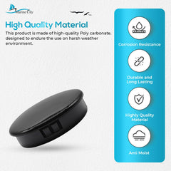 Marine City Black 2-1/2 Inches PC Construction High Strength Fatigue Resistant Easy Install Gloss Finish Boat Steering Wheel Centre Cap for Marine Boats