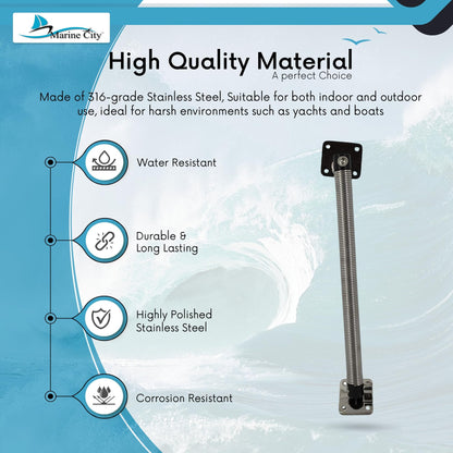 Marine City 316 Stainless Steel Hatch Holder Adjuster Lid Support Spring – 14"
