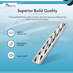 Marine City Ventilación con rejilla de acero inoxidable con 7 ranuras, 14-7/8” × 3” × 1-1/4” (1 unidad)