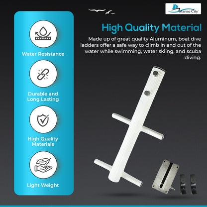 MARINE CITY Escalera de Buceo de Aluminio para Barco