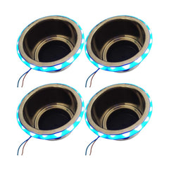 Marine City Stainless Steel 12V Blue LED Ring Cup Holder with Center Drain