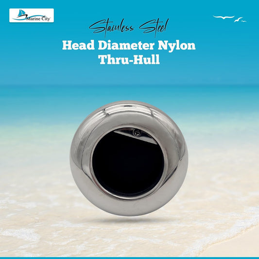 Marine City 3.25” Nylon Thru-Hull Fitting, Stainless Steel Trim & Rubber Flapper MARINE CITY