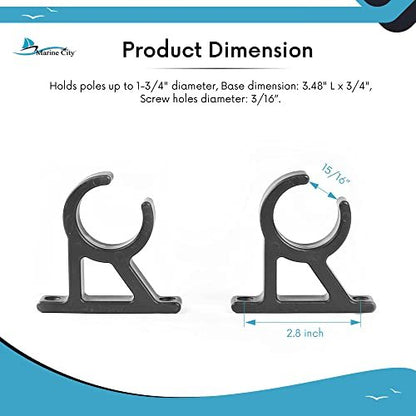 Marine City Black Nylon Boat Ladder Storage Clips – Pole Holders (Pack of 2) Marine City