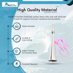 Marine City 304 Stainless Steel Manual Handheld Air Horn – Loud Fog Horn Signal