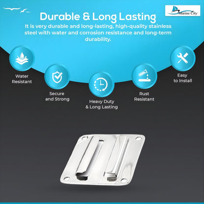 MARINE CITY Extra Stainless Steel Mounting Bracket – Gloss Polished Rod Holder Marine City