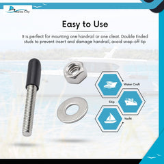 Marine City Mounting Studs Kit for Handrails & Cleats – 304 Stainless Steel
