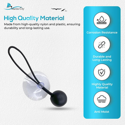 Marine City Bungee Cord Suction Cup Boat Cover Tie Downs – 2 Inches (4 Pcs) MARINE CITY