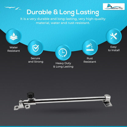 Marine City Stainless-Steel Telescoping Hatch Window Adjuster–Heavy Duty 10”–17” Marine City Hardware