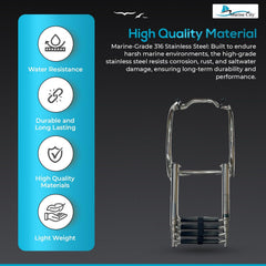 Marine City 4-Step Telescoping Boat Ladder – 316 Stainless Steel, Curved R10”