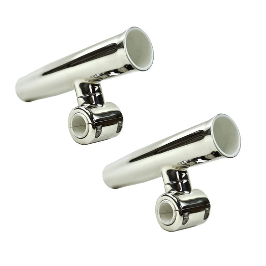 Marine City 304 Stainless Steel Clamp-On Adjustable Fishing Rod Holder (2 Pcs)