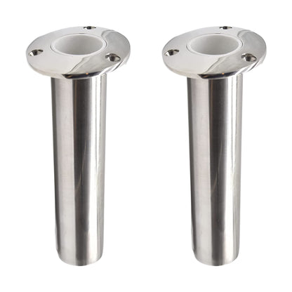 Marine City Stainless Steel Flush-Mount Fishing Rod Holder with Drain (2 Pcs) Marine City