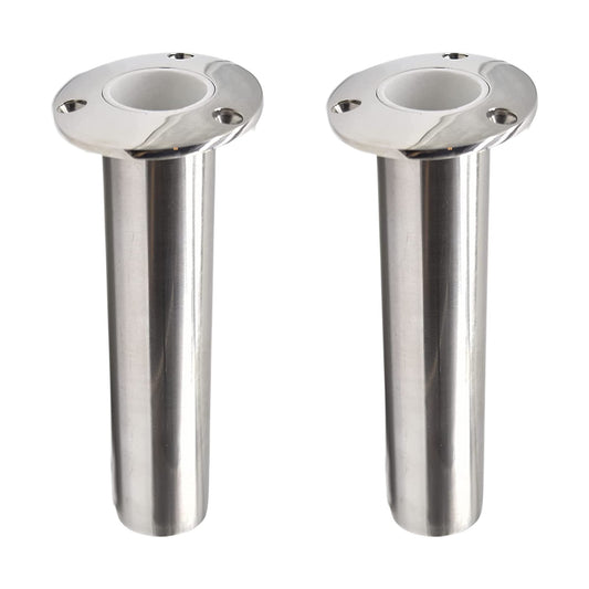 Marine City Stainless Steel Flush-Mount Fishing Rod Holder with Drain (2 Pcs) Marine City
