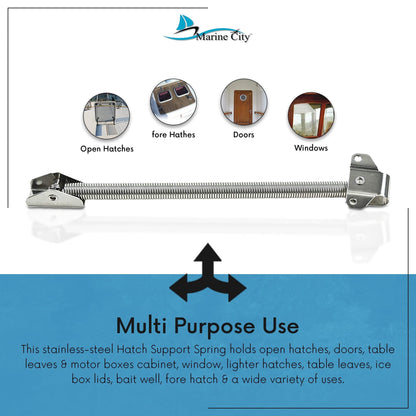 MARINE CITY Hatch Spring Adjuster with U-Bolt & L-Shape Plate – Stainless Steel Marine City