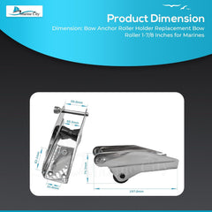 Marine City 200 mm / 1-7/8 inches Stainless-Steel Fair-Lead Boat Bow Anchor Roller Holder