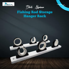 Marine City-carrete de 3 cañas, tablero de polietileno blanco, aluminio con recubrimiento en polvo negro, colgador de almacenamiento para caña de pescar para barco, furgoneta y coche