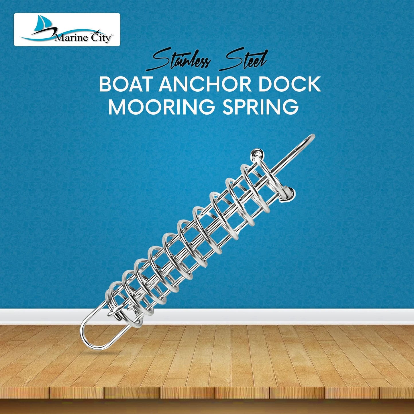 Marine City Boat Anchor Dock Line Mooring Spring – 304 Stainless Steel, 14-9/16" Marine City