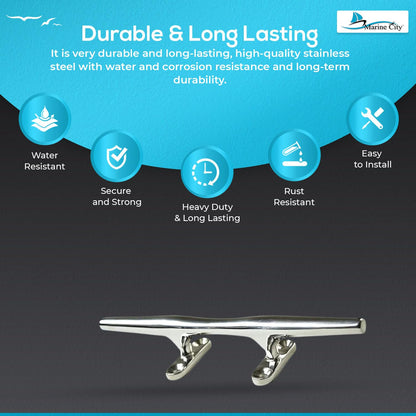 Marine City Deck Mooring Rope Tie Cleat Herreshoff Style Stainless Steel (10 Pcs)