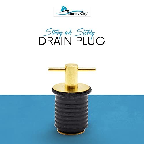 Marine City Tapón de drenaje con mango en T de latón de 1 pulgada o 1-1/4 pulgadas para barco (tapón de drenaje de 1 pulgada)