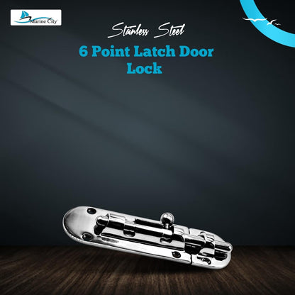 Marine City Barrel Bolt Door Latch – 316 Stainless Steel, Large, Slide Lock Marine City Hardware