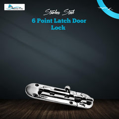 Marine City Barrel Bolt Door Latch – 316 Stainless Steel, Large, Slide Lock