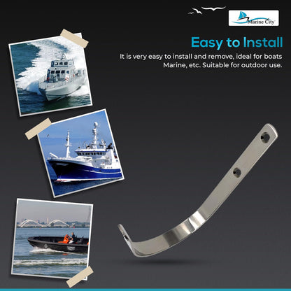 Marine City 304 Stainless Steel Ring Buoy Bracket – 7" Holder with 4.85" Hook