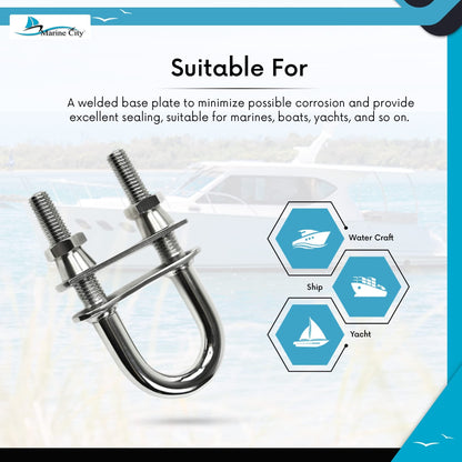 Marine City 316 Stainless Steel Welded Plate U-Bolt - Corrosion-Resistant Marine City