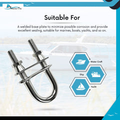 Marine City 316 Stainless Steel Welded Plate U-Bolt - Corrosion-Resistant