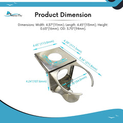 Marine City Adjustable Folding Drink Cup Holder, Stainless Steel, Hidden Pop Out