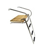 Marine City Stainless Steel Telescoping 3-Step O/B Swim Teak Platform Ladder