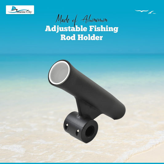 Marine City Adjustable Fishing Rod Holder, 7/8"-1" Rails, Anodized Aluminum Marine City
