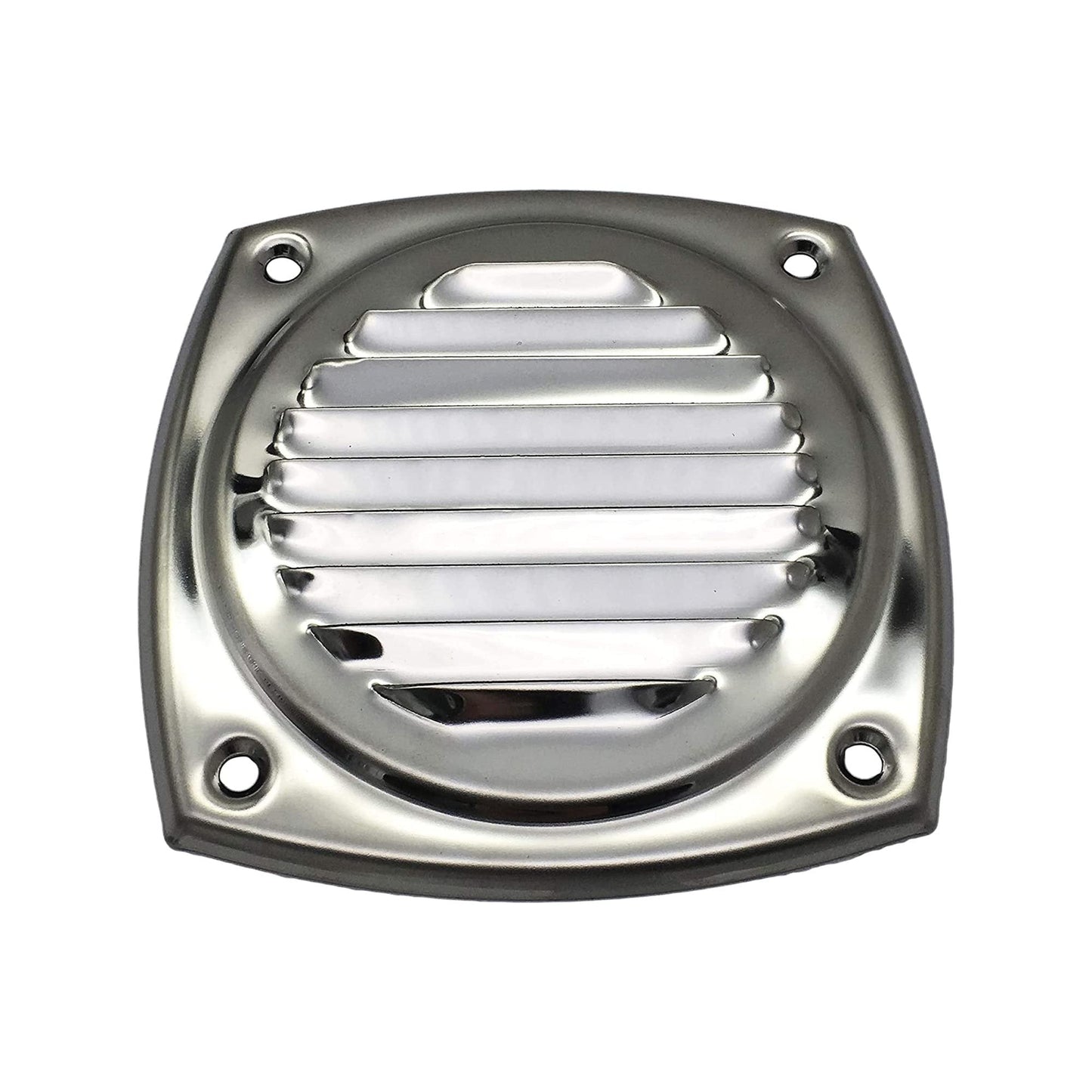 Marine City 5" Thru Louvered Vent, 304 Stainless Steel, Rust-Resistant, Polished Marine City