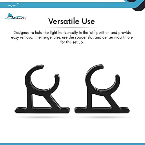 Marine City Black Nylon Boat Ladder Storage Clips – Pole Holders (Pack of 2) Marine City