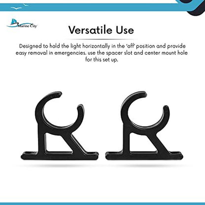 Marine City Black Nylon Boat Ladder Storage Clips – Pole Holders (Pack of 2) Marine City