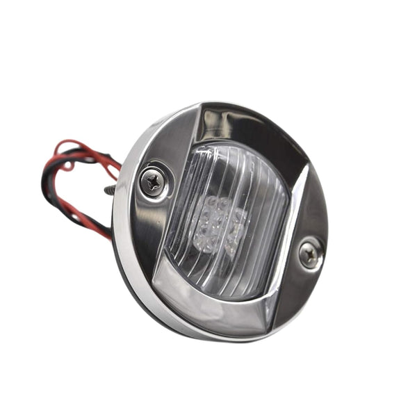 Marine City Flush Mount White LED Caution Light 3", 12V 18W, 304 Stainless Steel