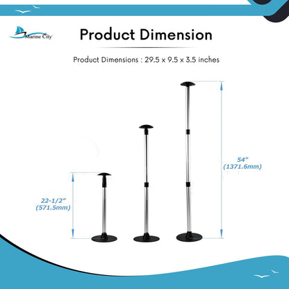 Marine City Aluminum Telescoping Boat Cover Support Poles, Lightweight (2 Pcs)