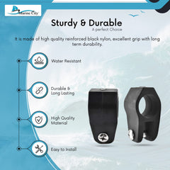 Marine City 2 piezas Bimini Top Barco Negro Redondo Nylon Jaw Slide para tubo de 3/4 pulgadas (Nylon, Tamaño del tubo: 3/4 pulgadas) 