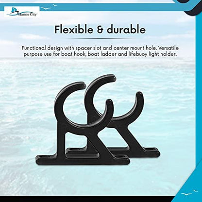 Marine City Black Nylon Boat Ladder Storage Clips – Pole Holders (Pack of 2) Marine City