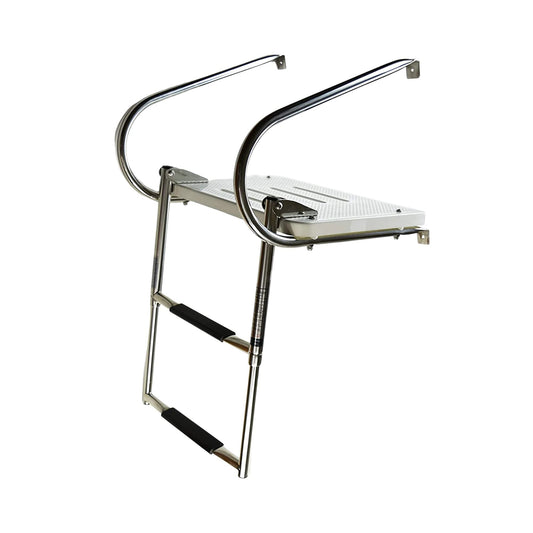 MARINE CITY Escalera de plataforma de baño marina de acero inoxidable de 2 escalones I/B