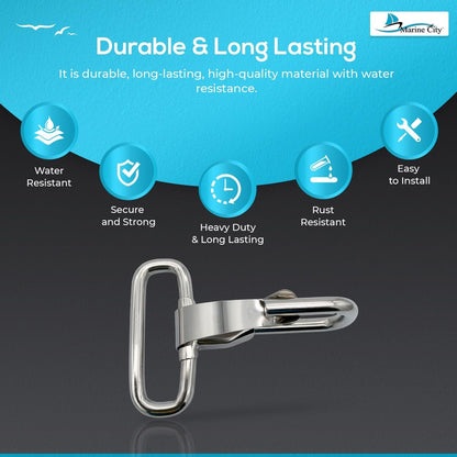Marine City Stainless Steel Rectangular Buckle with Snap Hook – Heavy-Duty MARINE CITY