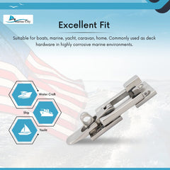 Marine City Pestillos de leva con bloqueo de abrazadera de acero inoxidable de grado 316 para barcos y caravanas 