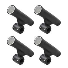 Marine City Soporte para caña de pescar con inserto de vinilo blanco soldado con acabado anodizado negro (longitud 10 pulgadas de diámetro 1-7/8 pulgadas)