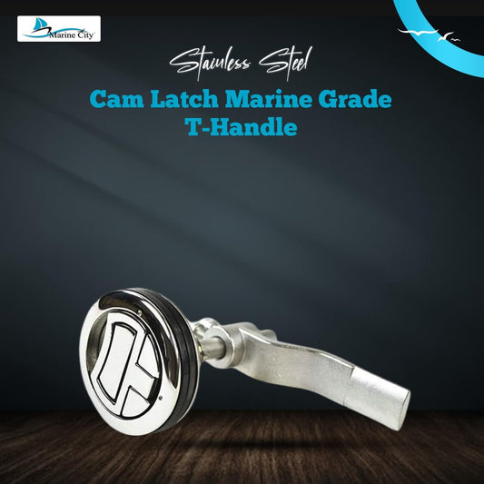 Marine City Flush Cam Latch T-Handle – 316 Stainless Steel, Water-Tight Seal Marine City