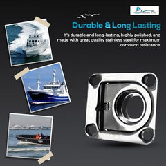 Marine City Anillo de elevación rectangular empotrado con resorte de acero inoxidable de 1-3/4