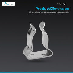 Marine City un par de clips de almacenamiento de uso general de acero inoxidable/soportes de abrazadera de resorte de gancho (5/8 pulgadas a 1 pulgada)