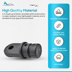 Marine City Bimini Top Nylon negro redondo interior ojo extremo para tubo OD 7/8