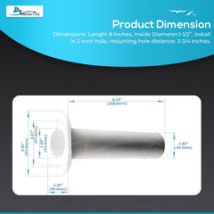 Marine City Soporte para caña de pescar de montaje empotrado de plástico blanco de 90 grados (1 unidad) 