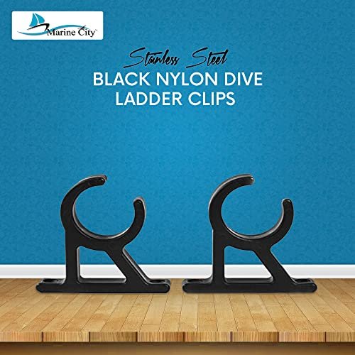 Marine City Black Nylon Boat Ladder Storage Clips – Pole Holders (Pack of 2) Marine City