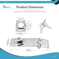 MARINE CITY Stainless Steel Marine Safety Locking Hasp – Corrosion-Resistant